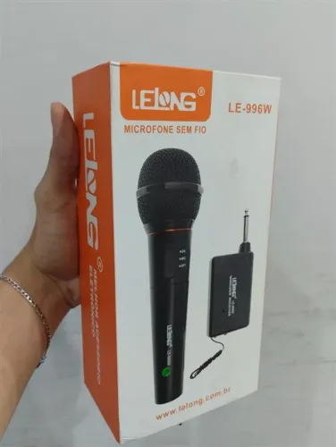 Microfone Sem Fio Lelong LE-996W | Com Receptor P10 | Funcionando