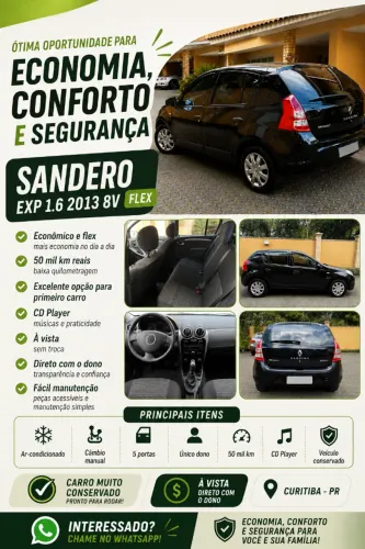 Renault Sandero Expression Hi-flex 1.6 8V 5P 2013