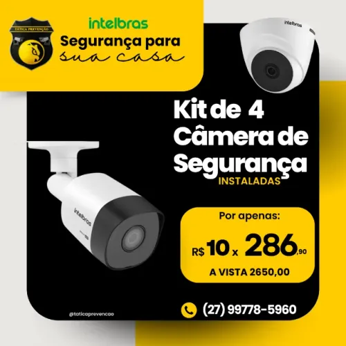Kit Com 4 Camêras Intelbras FULL HD em Promoção