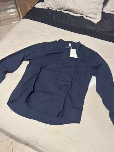 Camisa Linho Gola Padre Linho 55% com algodão 