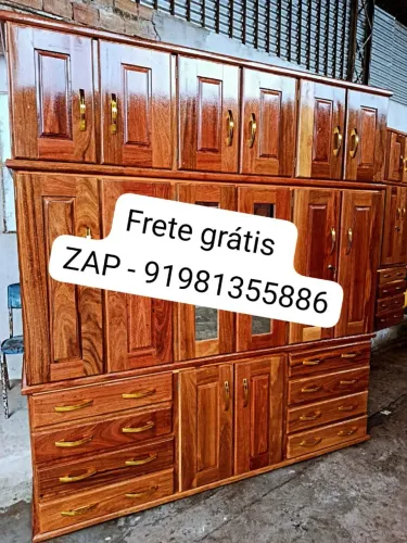 GUARDA - ROUPA CASAL TODO EM MADEIRA MACIÇA NOVO 