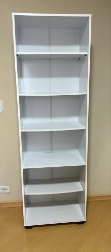 Estante Livreiro Branco com 6 repartições