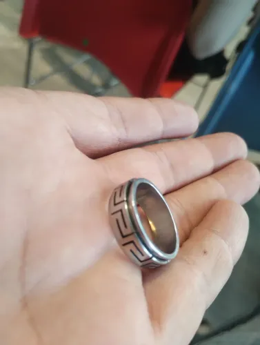 Anel Titanium chave grego anti stress
