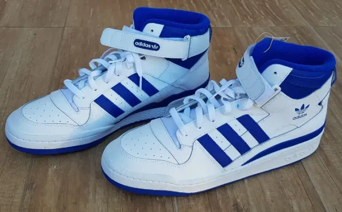 Tênis Adidas Forum Mid Branco Azul Royal Cano Alto Tamanho 45 BR