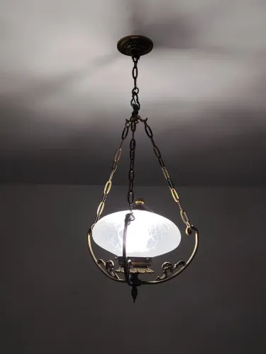 Lustre da década de 80 (vidro e metal dourado envelhecido)