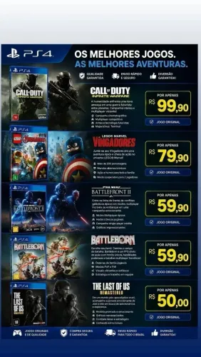 Jogos ps4 mídia física