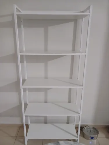 Estante Branca MDF e Aço - 5 Prateleiras