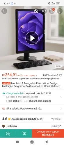 monitor 19 polegadas