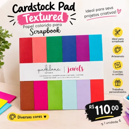 Cardstock Pad Textured - Papel Colorido para Scrapbook