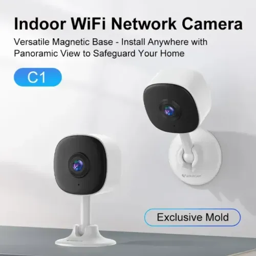 Câmera WiFi Interna VSTARCAM, 2K Segurança com Lente Ultra Grande Angular, Base Magnética