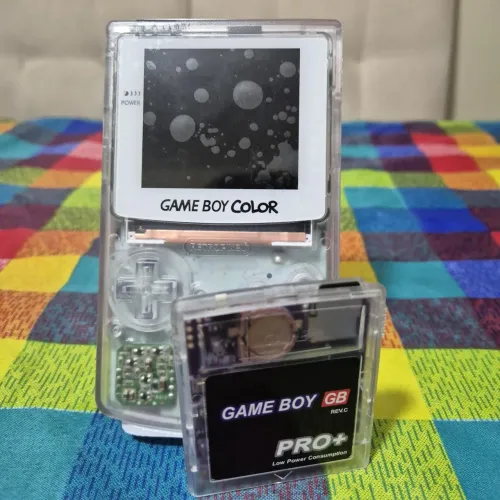 Gameboy color com tela IPS V3 + Everdrive + suporte 