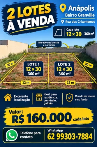 Vendo 2 lotes no Granville em Anápolis