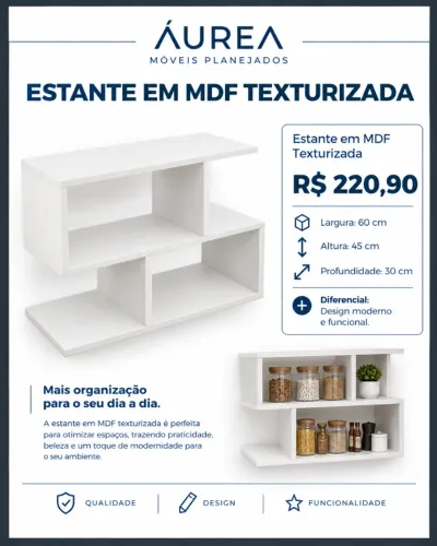 Estante S ou Nicho em MDf Branco