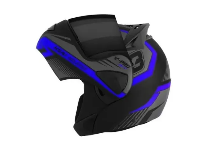 Capacete Escamoteável Jet3 ProTork Cinza ou Azul Tam. 58 ou 60 VIS. Fumê Produto Novo.