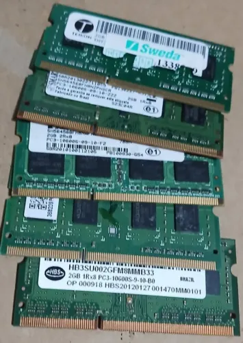 15 pentes de memórias 2gb ddr3 notebook