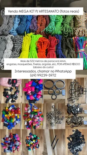 Vendo MEGA kit p/ artesanato (itens de armarinho e paracord)