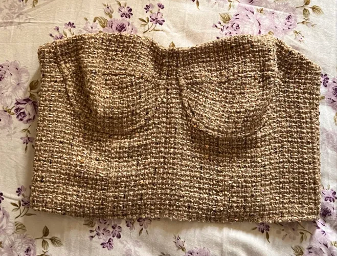 conjunto tweed dourado lelis