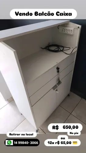 Balcão caixa 100% MDF com rodinhas de silicone... Leia a descrição do anuncio