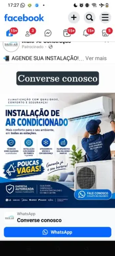 Ar condicionado instalação Guará