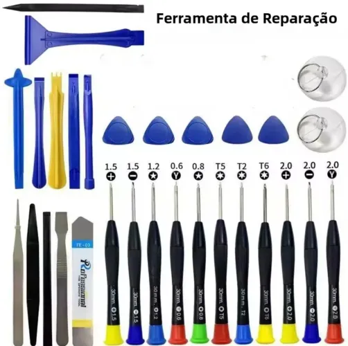 Kit completo de ferramentas de reparo para smartphone e eletrônicos 