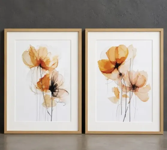 Quadro Passe Parteur Flores 50X70 Moldura e Vidro