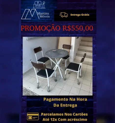 GRANDE PROMOÇÃO CONJUNTO MESA REDONDA ENTREGA GRATIS ACEITA CARTÃO