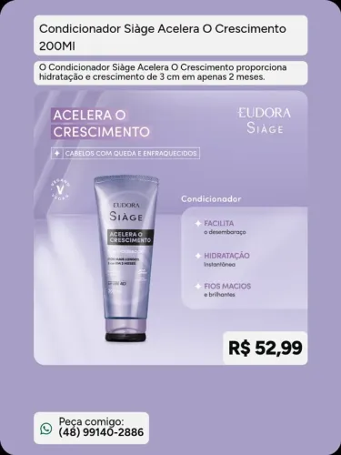 Condicionador Siàge Acelera O Crescimento 200ml
