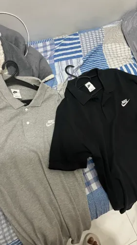 polo nike clube cinza e preta