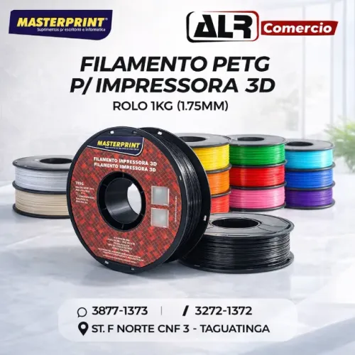 FILAMENTO IMPRESSORA 3D PETG 1KG 1.75MM MASTERPRINT