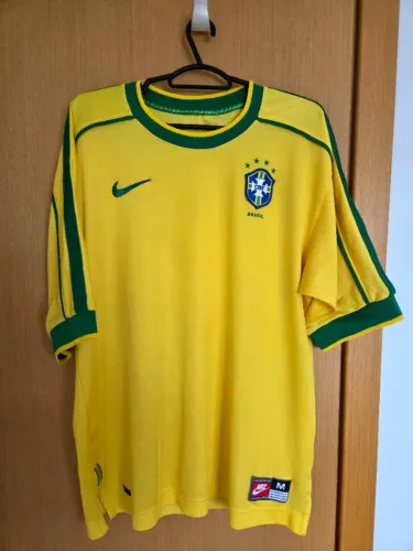 Camisa Brasil seleção 1998 Home Amarela Nike original de época