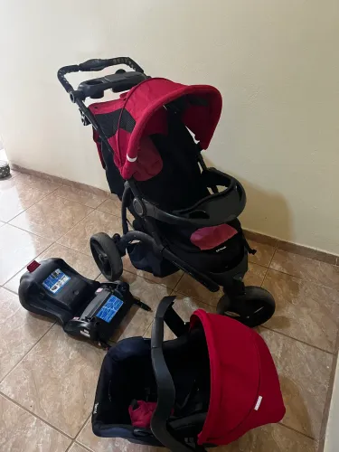 Carrinho Infanti Off Road + Bebê Conforto Terni + Base p/ Carro - Impecável
