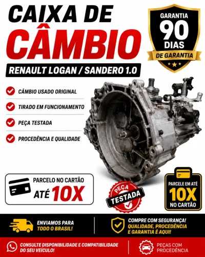 ? CAIXA DE CÂMBIO RENAULT LOGAN / SANDERO 1.0 ? ? OFERTA IMPERDÍVEL