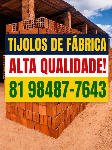 Tijolo tijolos de 6 a 10 milheiros - Recife e região metropolitana- pague na entrega
