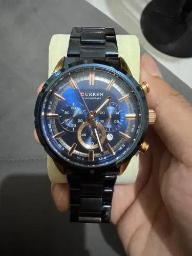 Relógio curren aço azul