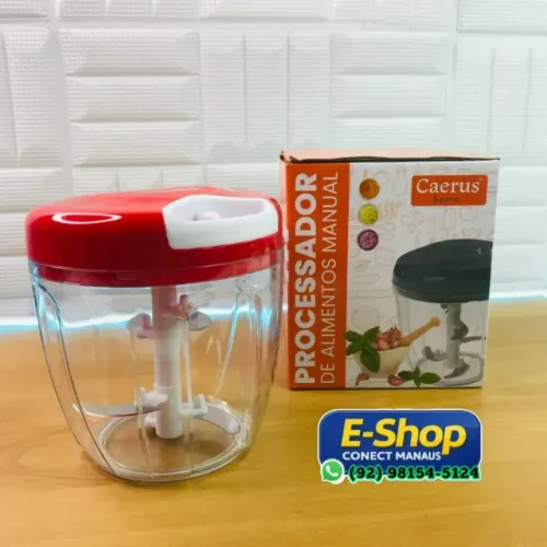 Processador Manual de Alimentos 500ml com 3 Lâminas -processador manual, triturador de ali