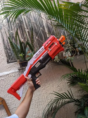 Lançador Nerf Fort TS Mega - Shotgun Tática com Coronha Guarda-Dardos