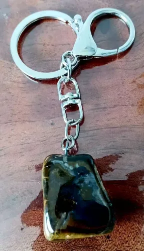 CHAVEIRO PEDRA ROLADA OLHO DE TIGRE