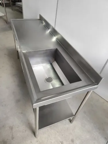 Pia inox 1 bojo 0,90×0,60×0,90 prateleira (50×40) 
