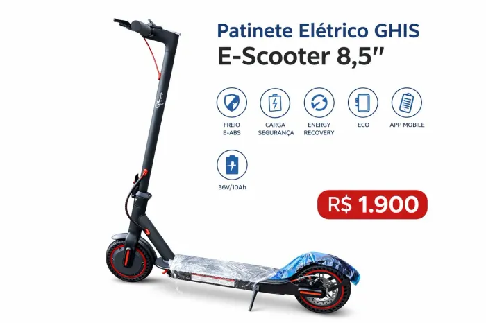Patinete elétrico GHIS E-Scooter 8,5 - (NOVO)