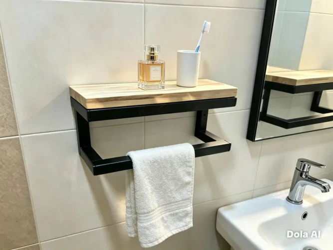 Suporte de toalha de rosto com prateleira