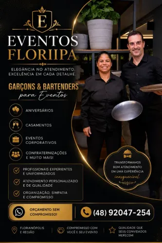 Eventos Floripa (Garçom, Bartender e cozinha profissional)