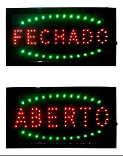 Painel Letreiro Luminoso Led 2 Em 1 Aberto Fechado