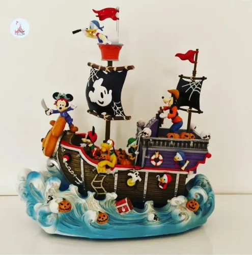 Escultura Disney Barco Pirata Luzes Som Movimento