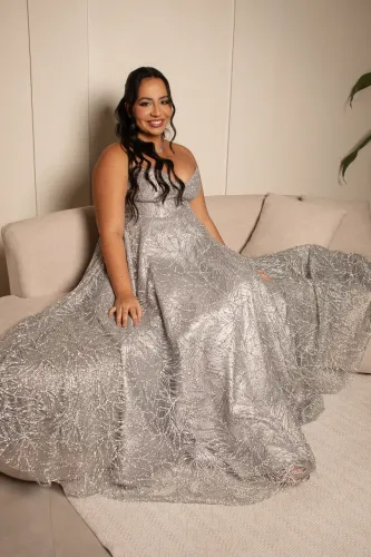 Vestido de formatura Prata