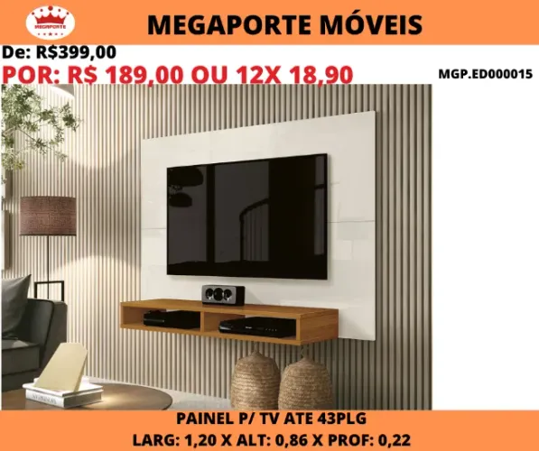 Painel Fox 1,20 para Tv até 43Plg