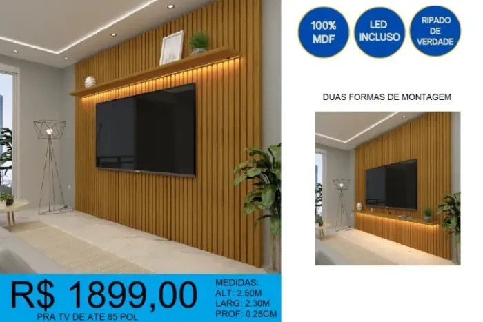 Painel - com led - ripado - compre hoje e receba em até 72 horas 
