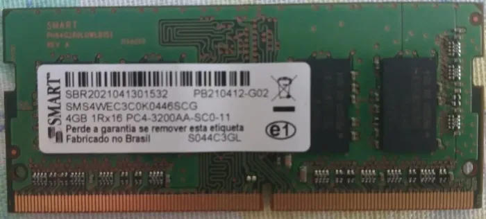 Memória 4gb Smart Ddr4 Para Notebook Pc4-3200aa