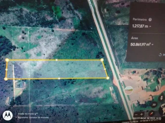Área para venda 110 metros de frente p/BR 364, tem 50.000 m² em Distrito Industrial - Cuia
