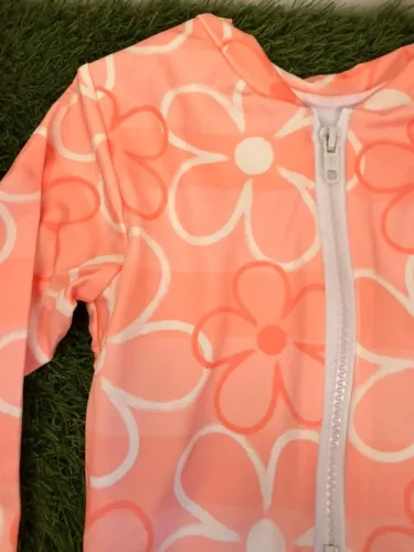 maio manga longa com ziper infantil floral