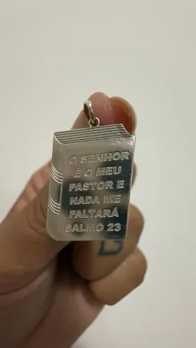 Pingente Salmo 23 - Prata - Aceitamos cartões - Entrega imediata 